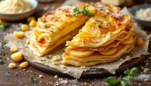 Millefoglie di patate e provola: torta salata a strati con crosta croccante