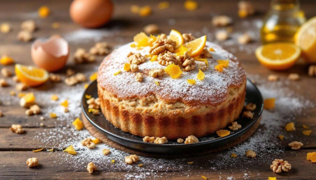La torta di farina integrale, noci e agrumi: dolce soffice e profumato senza glutine da provare subito