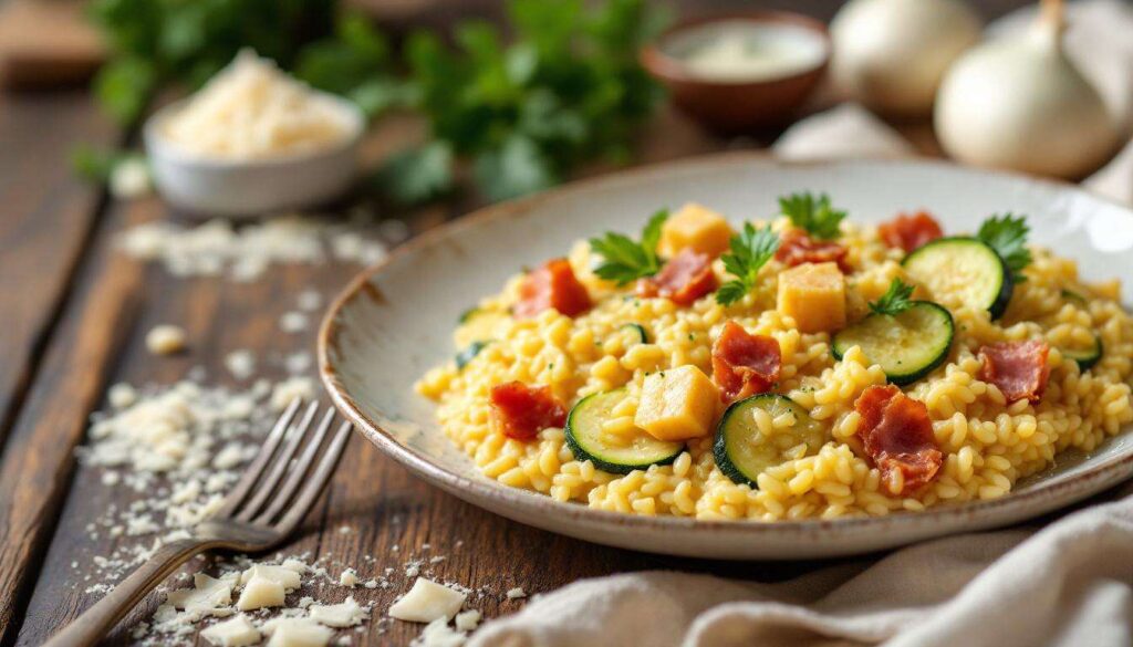 Risotto zucchine e pancetta cremoso: il trucco della mantecatura che fa la differenza