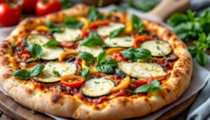 Pizza rustica di verdure con mozzarella filante: croccante e pronta in mezz’ora
